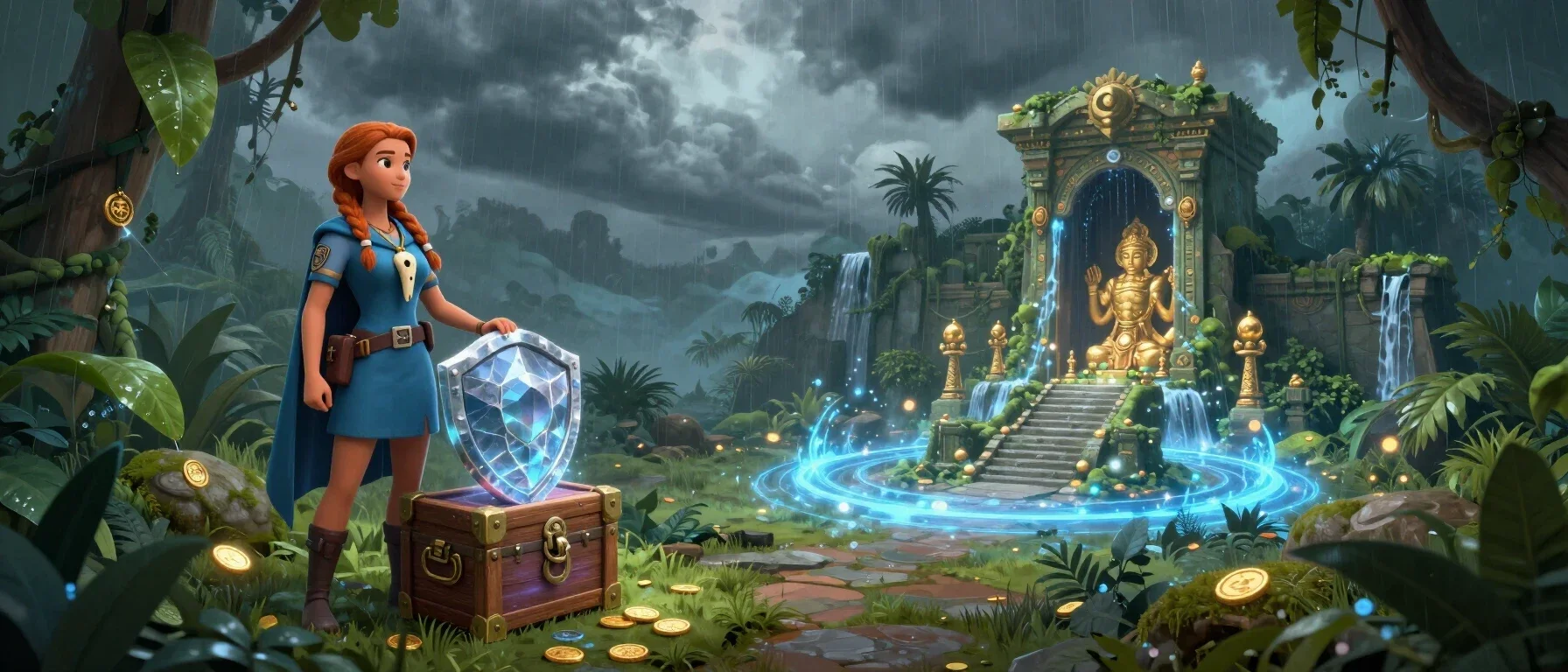 Buzz Bingo account security shield protecting a locked chest