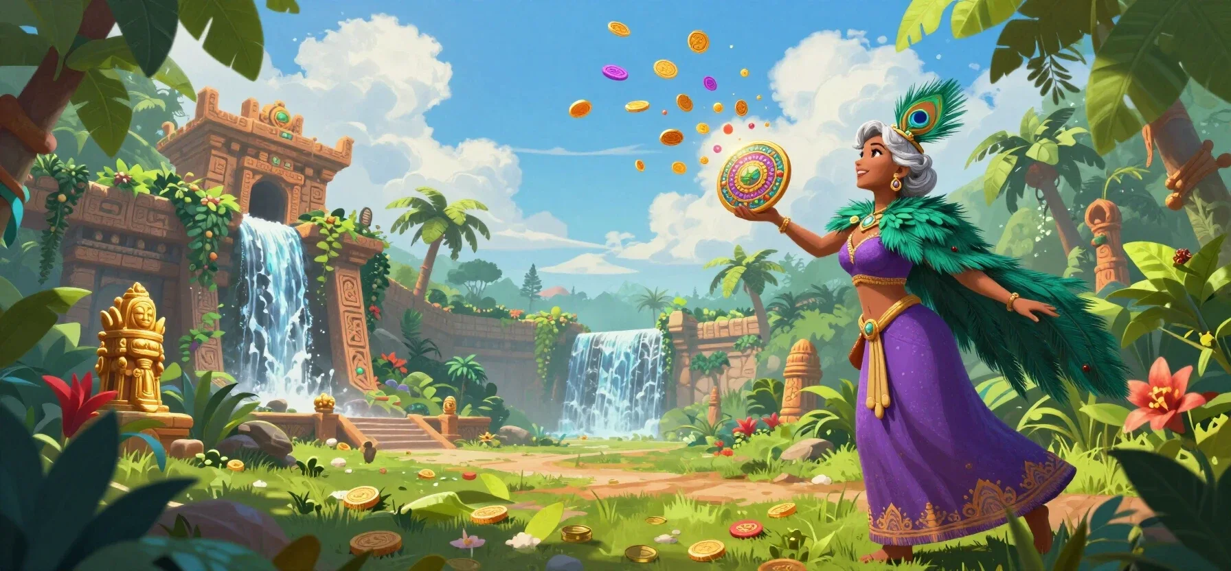 Buzz Bingo Free Spins beside a treasure chest and bright game symbols